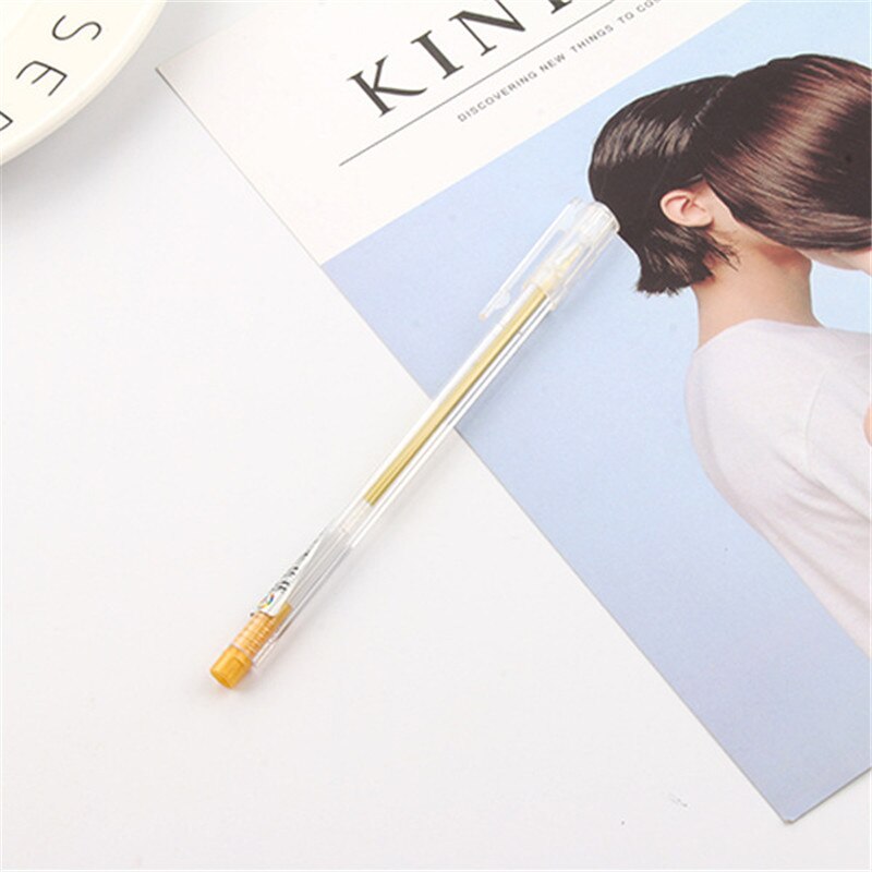 2 sztuk Highgloss pastelowy długopis ślub na urodziny i bociankowe impreza dobrodziejstw dzieci pamiątkowe prezenty kapsułka czarny papier długopis podpis: pomarańczowy