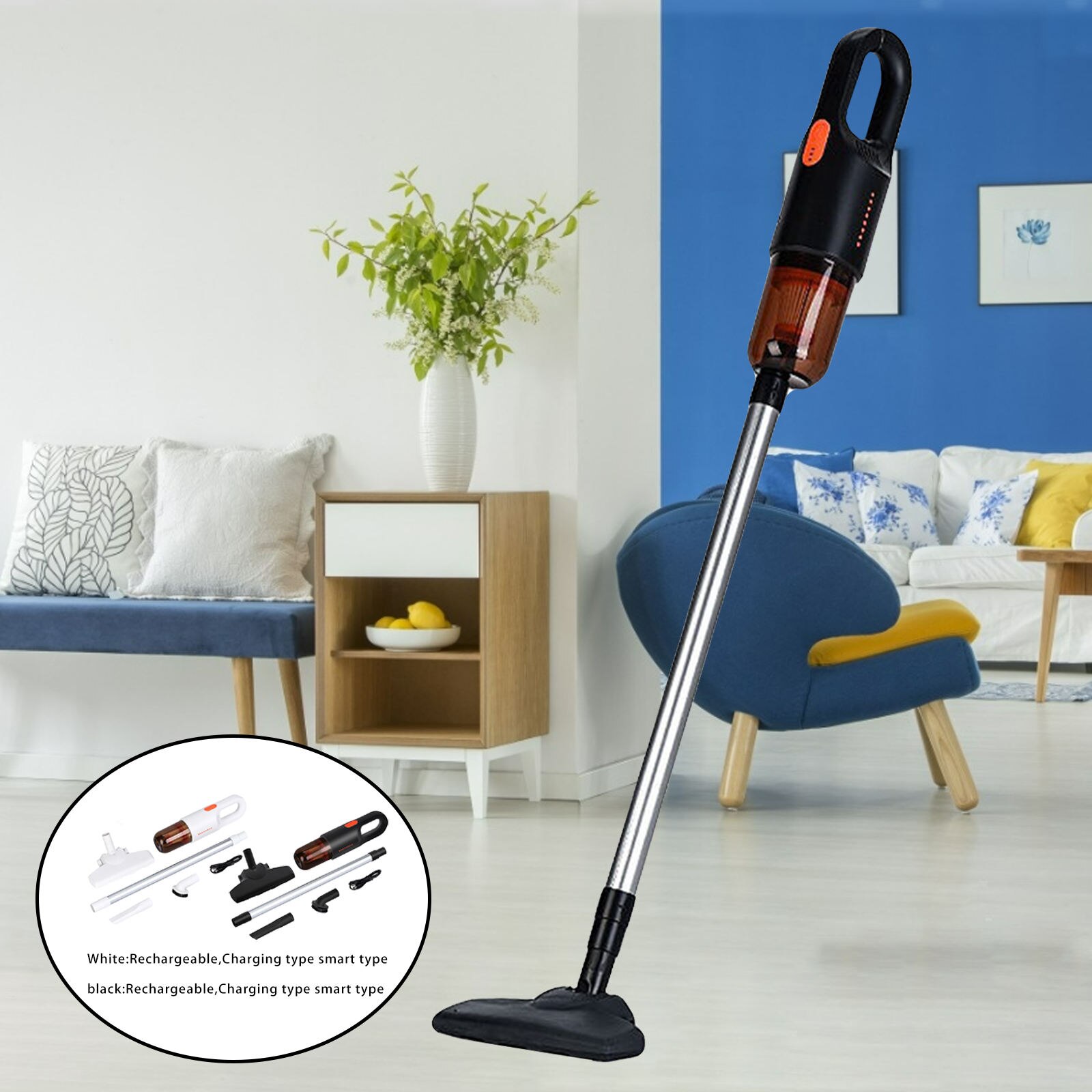 Wireless Vacuum Cleaner Strong Suction High Power 2 in 1 Cleaning Tool for Home Sofa Office Dust Pet Hair