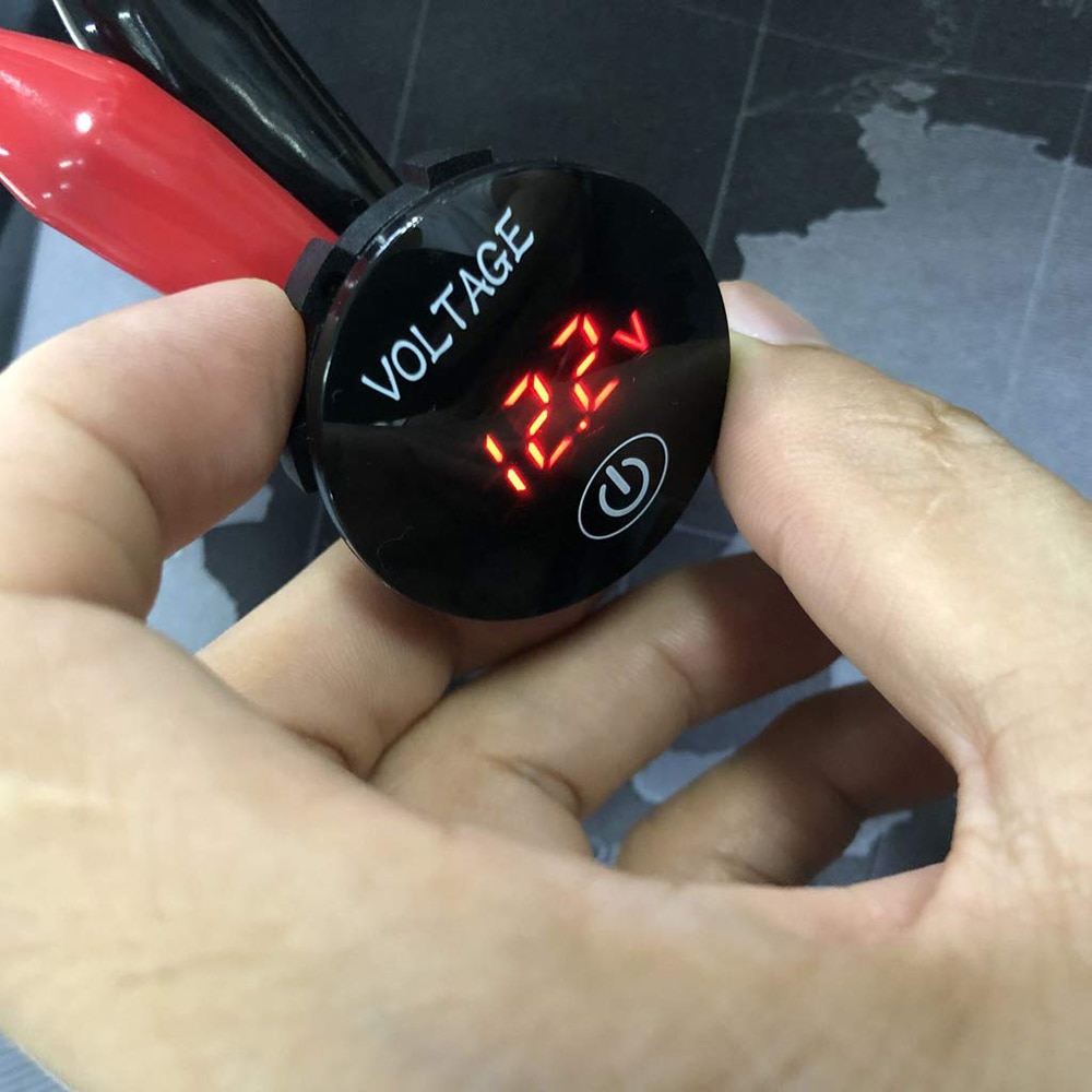 Som bil digitalt voltmeter batterikapacitet display spændingsmåler med touch on off kontakt til motorcykel  dc 5v- 48v led panel