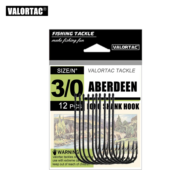 Anzuelo de pesca Aberdeen para pesca con cebo vivo, lombriz, sangre, camarones usados, anzuelos de caña larga para pescar
