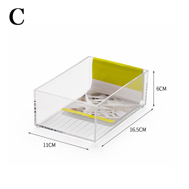 4 Sizes Acrylic Makeup Organizer Jewelry Box Cosmetic Lipstick Finishing Grid Box Dressing Table Storag Box Drawer Organizer: C-S-11X16.5X6cm
