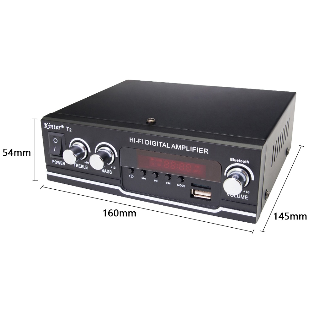 Portable BT Audio Power Amplifier Multifunctional Car and Home Dual-use Power Amp with Remote Controller