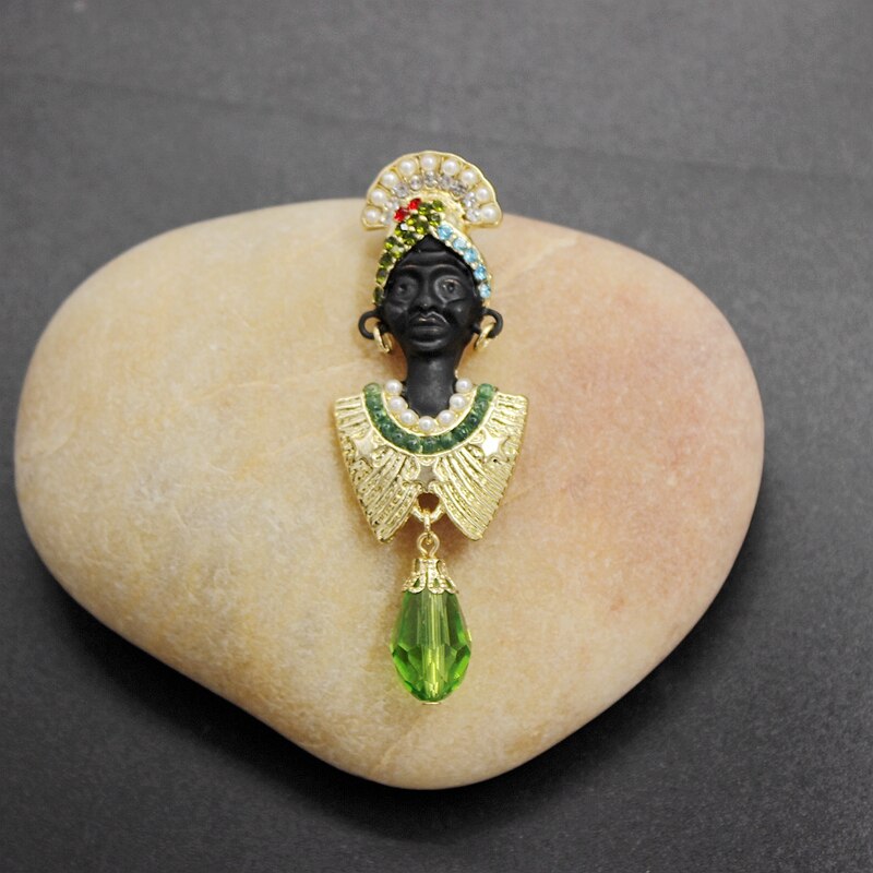 Neue retro Palast antike Cleopatra glasur Emaille Brosche mittelalterlich persönlichkeit licht luxus Brosche