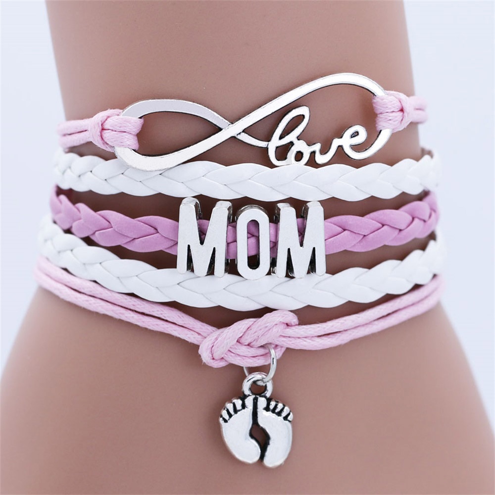 Infinity Love Mom Dubbele Voet Keten Armband Voor Vrouwen Vriendschap Armbanden Sieraden Multi-layer Bedelarmband Mode-sieraden