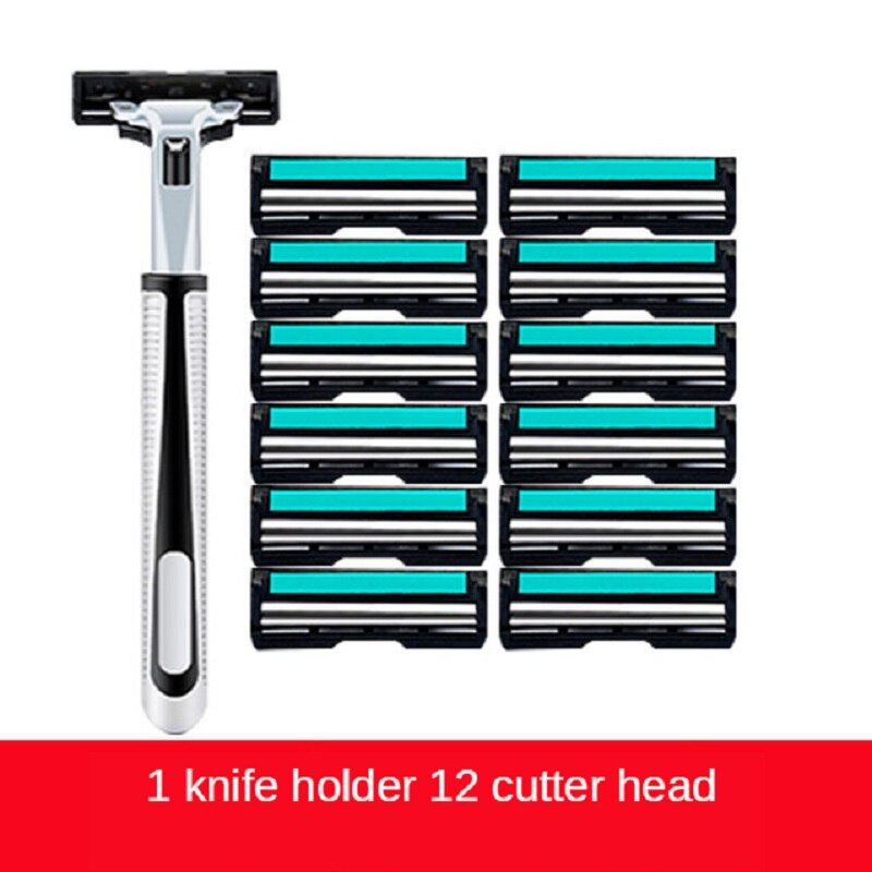 Double Layer Manual Shaver Manual Razor Blade Shaving Razor 2 Layer Vintage Stainless Steel Cutter Head Knife Rest