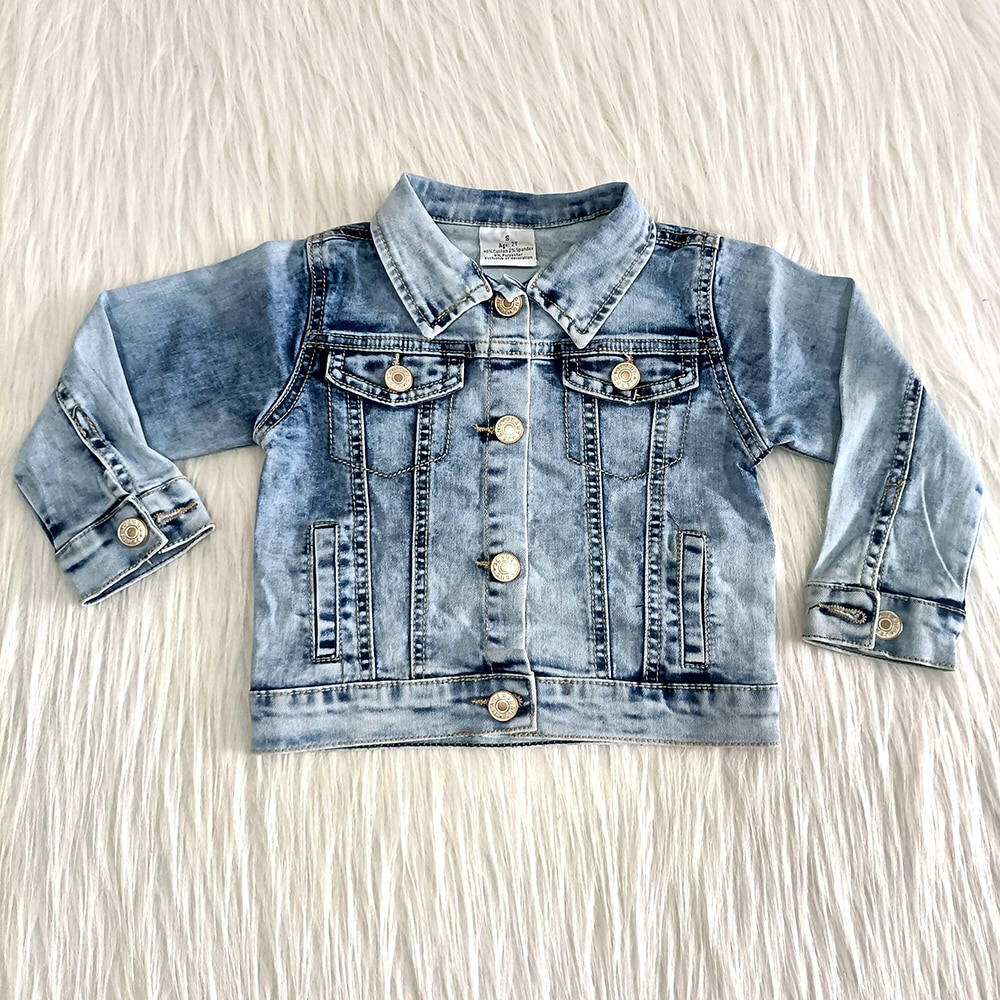 kids fall coat children denim jackets with vbutton boy and girls lapel top