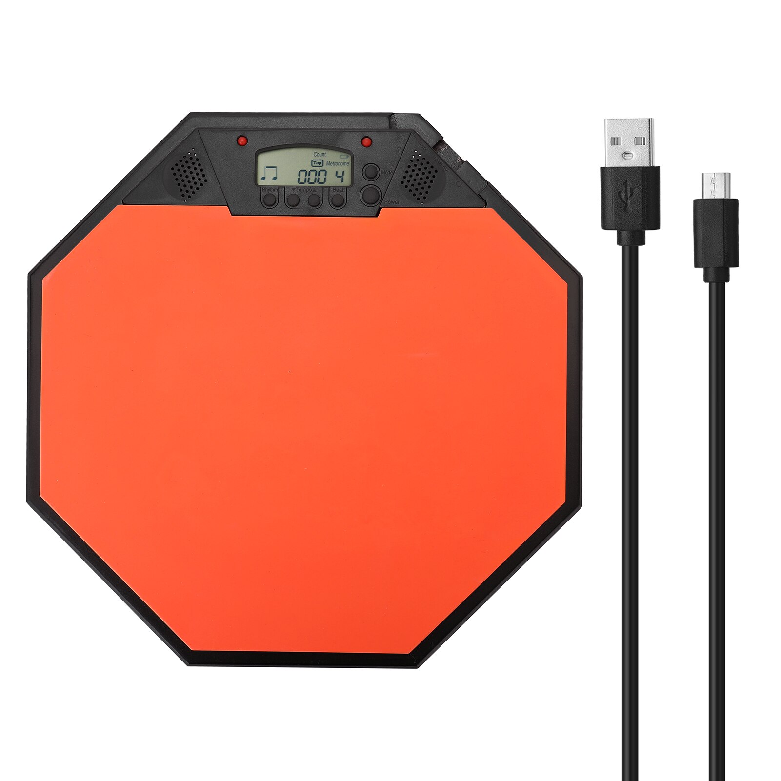 12in Rubber Pad Electronic Dumb Drum Metronome Practice Dumb Drum for Jazz Drums Exercise Training Percussion Drum Pad