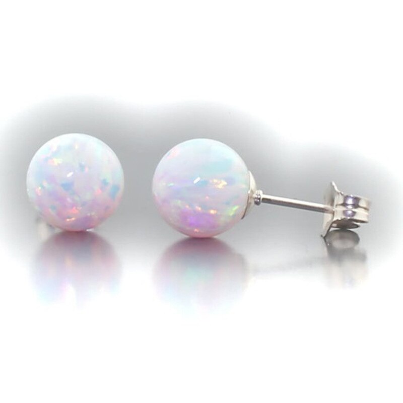 Simples branco cristal moonstone feminino pendientes cor prata círculo redondo opala pequeno brinco para presente feminino bijoux