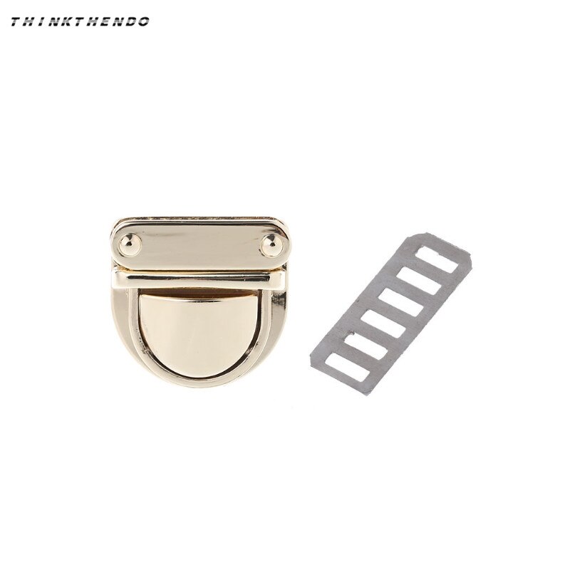 Metal Clasp Turn Lock Twist Lock for DIY Handbag Bag Purse Hardware Closure Bag Twist Lock Clasp Turn Lock: gold
