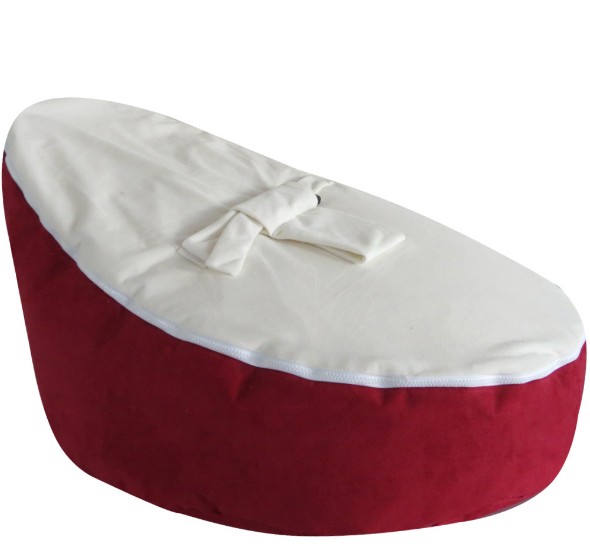 Zachte Baby Stoel Baby Bean Bag Bed Cover Zonder Vulmiddel Poef Voor Feeding Baby Snuggle Bed Met Riem Voor Veiligheid bescherming: Red n white