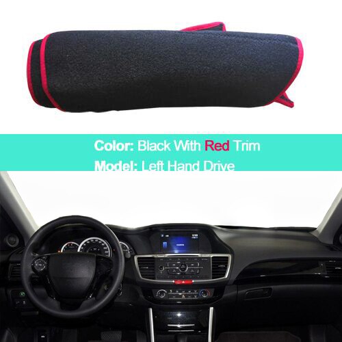 Car Inner Dashboard Cover Dash Mat Carpet Cushion For Honda Accord 9th Gen Dash Board Cover DashMat LHD: Red
