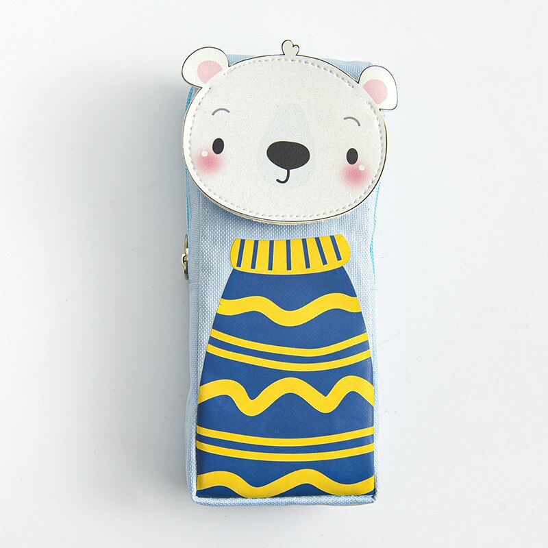 Astuccio per animali Kawaii astuccio per cancelleria in tela astucci per matite per bambini astuccio per penne studente simpatico sacchetto di immagazzinaggio borse per penne grandi: cute orso