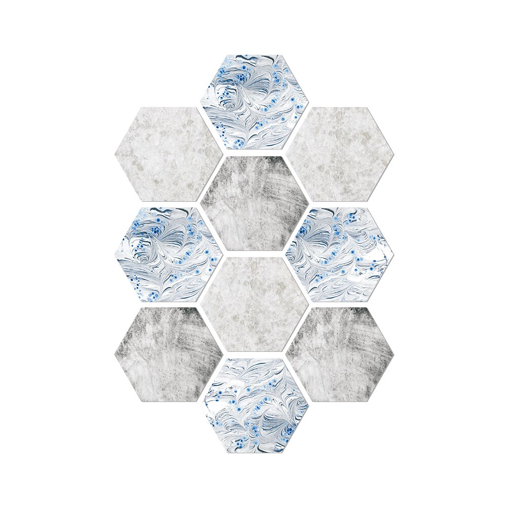 Thick wear-resistant floor stickers foreign trade tile wall stickers self-adhesive kitchen floor non-slip PVC hexagonal stic: Default Title