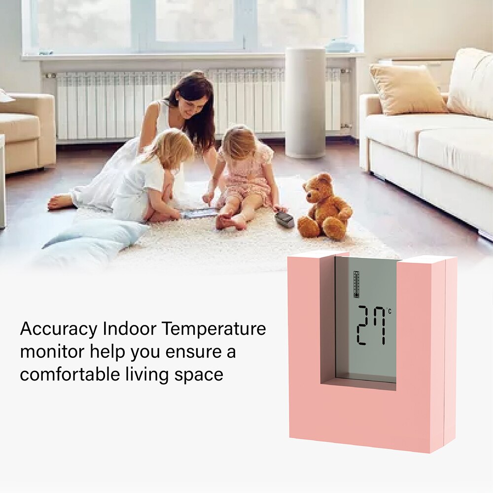 Digital Desk Calendar Alarm clock with Indoor Thermometer &amp; Countdown Timer Electronic Square Bedside Watch Modern