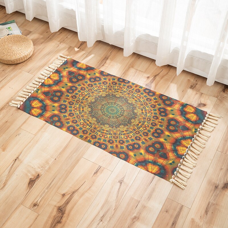 Tapis De Méditation Yoga Multicolore Avec Glands – Polyvalent, Absorbant Et Super Doux !
