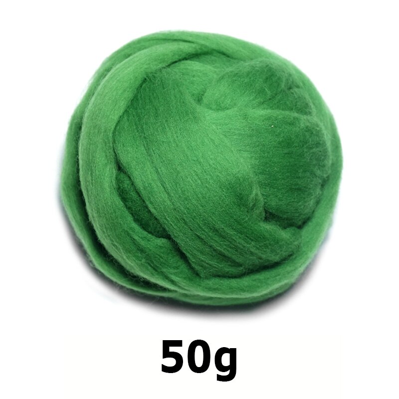 handmade Wool Felt for felting 50g Moss green Perfect in Needle Felt 02#: 50g