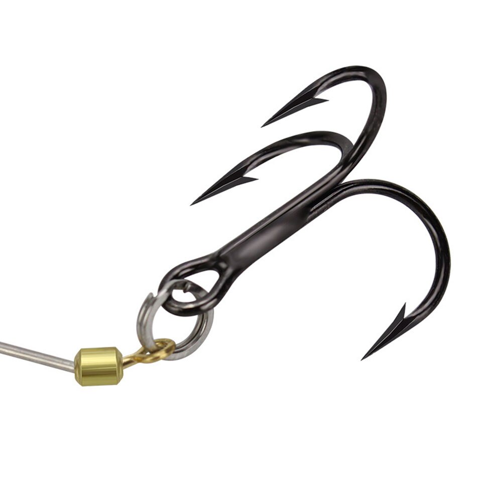 Carbon Vishaak Prikkeldraad Triple Haken Set Zachte Lokken Aas Vishaak Jig Rig Helpen Haak Schroef Pin String