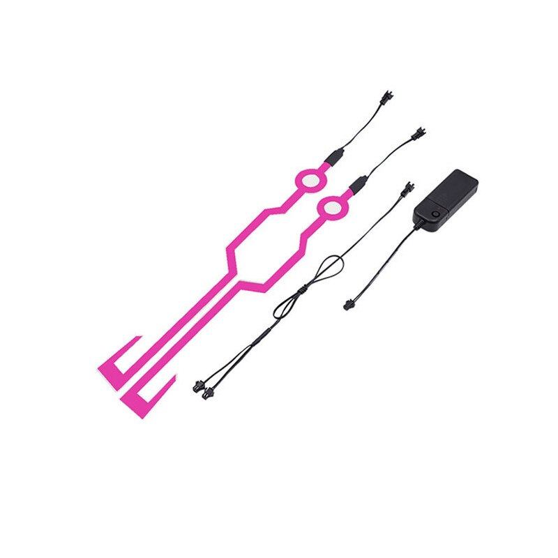 1set Luminous Helmet Motorcycle Cold Light Strip Modified LED Helmet Light Night Riding Light waterproof EL Strip Sticker: purple