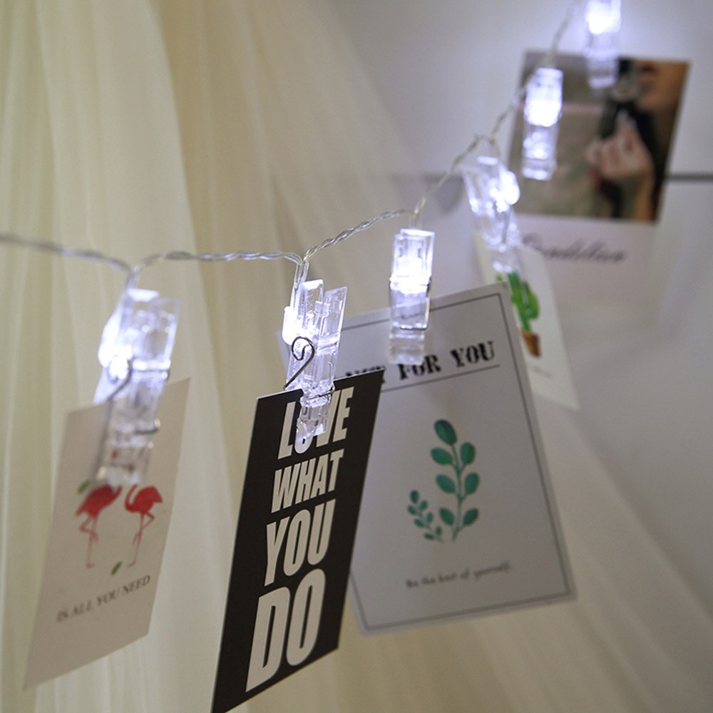 Garland Card Photo Clip Led String Light 1/2/4M Led Fairy Light Bedroom DIY Clothespin Shapes Battery Christmas Decorative Lamp