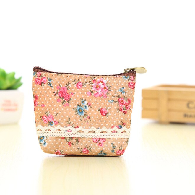 eTya Women Purses Cute Zipper Small flower Bag female Girl Headset Line Coin Purse Card Bag Clutch Wallet key bags
