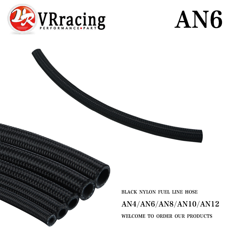 10ft Black Nylon Braided -6AN Fuel/Oil/Gas Hose – 1000 PSI – Universal Fit