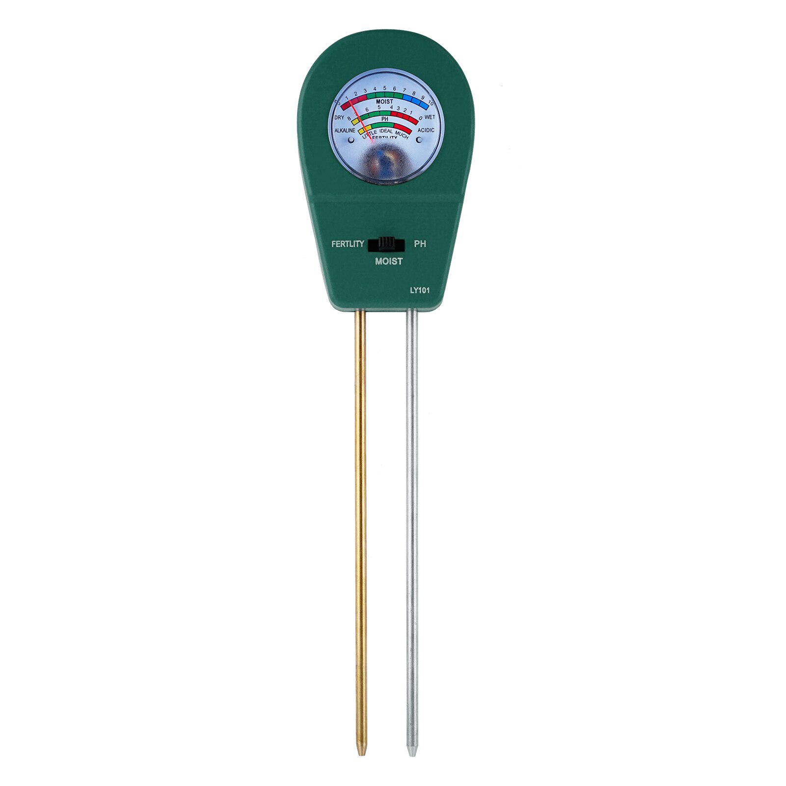 Kkmoon 3-In-1 Bodem Tester Bodem Ph Meter Met Vocht Vruchtbaarheid Ph Meter Tuinieren Tool Voor Farm gazon Geen Batterij Nodig Meter: Dark green