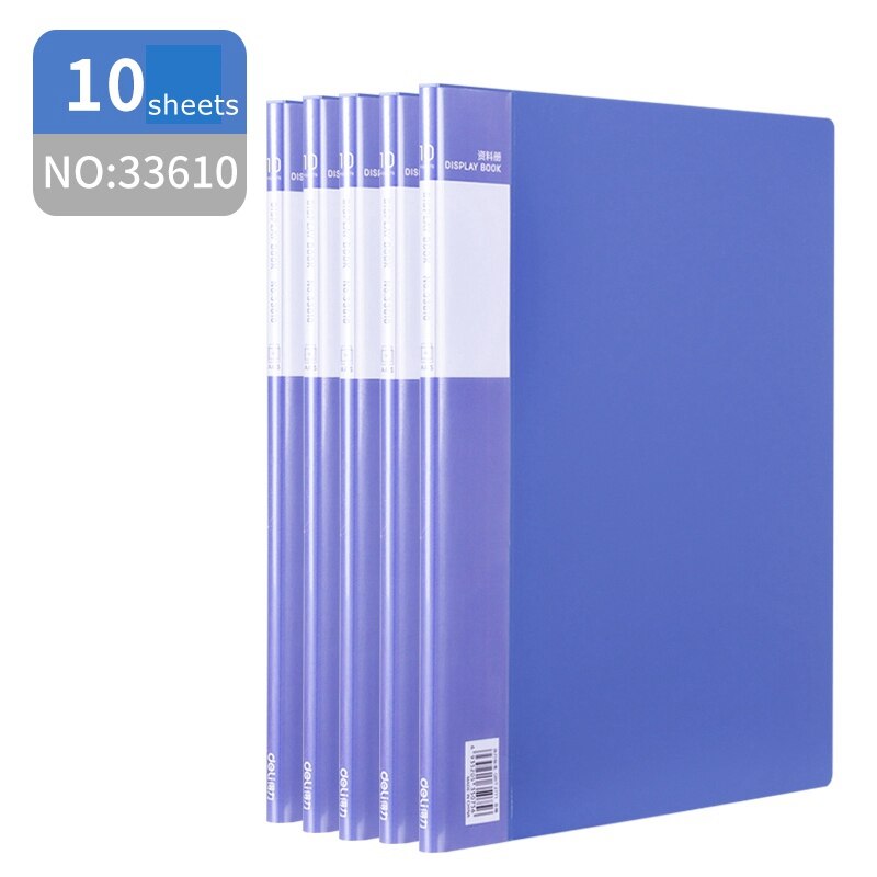 1/2/3/5PCS Deli folder 33610 transparent interleaf A4 clear leaf file folder 10-100 sheets documents loose leaf folder: 33610(5PCS)