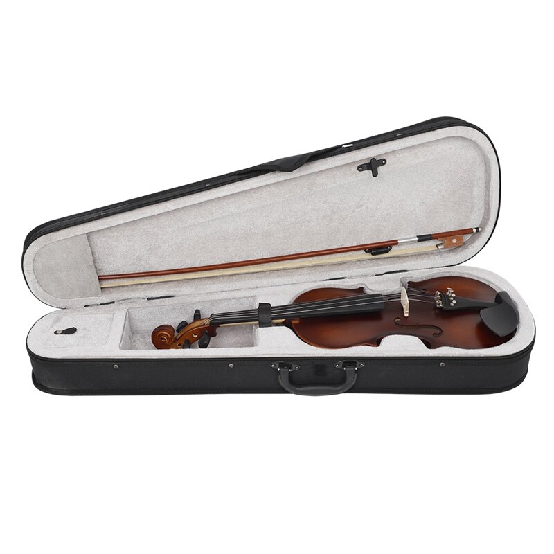4/4 Full Size Matte Retro Ebony Acoustic Violin Fiddle with Case Bow