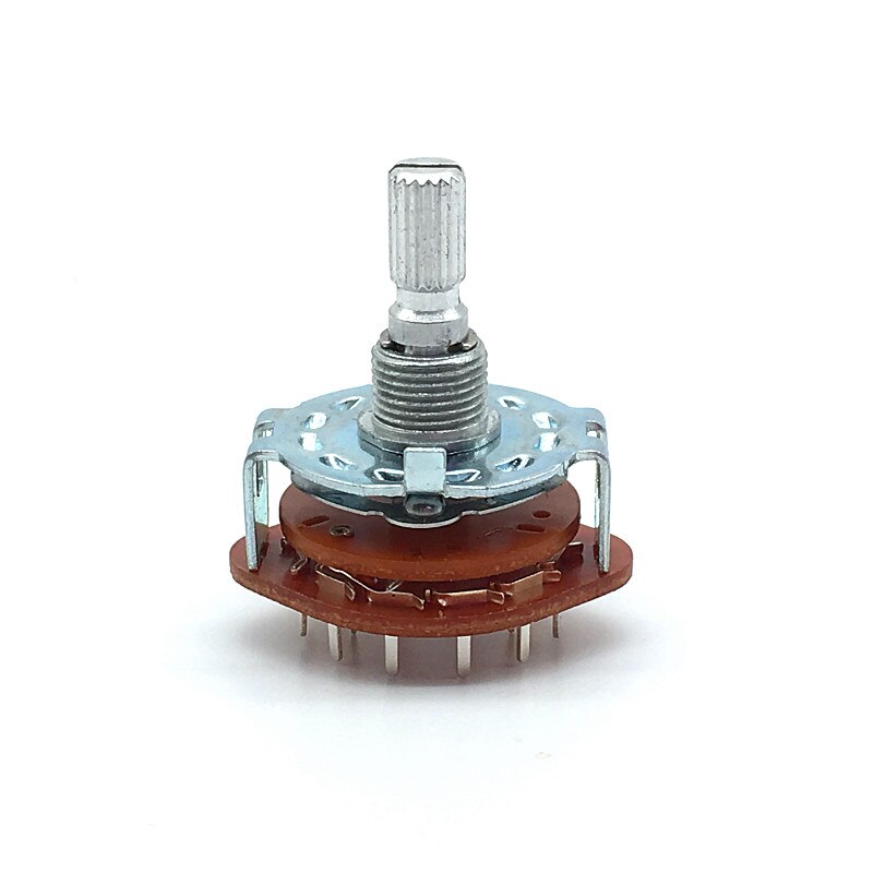 1pc RS25 Shaft Panel Mount 1P12T Band Rotary Switch Selector 1 Pole 12 Position 20MM Plum Shaft With Switch Cap: Without Knob