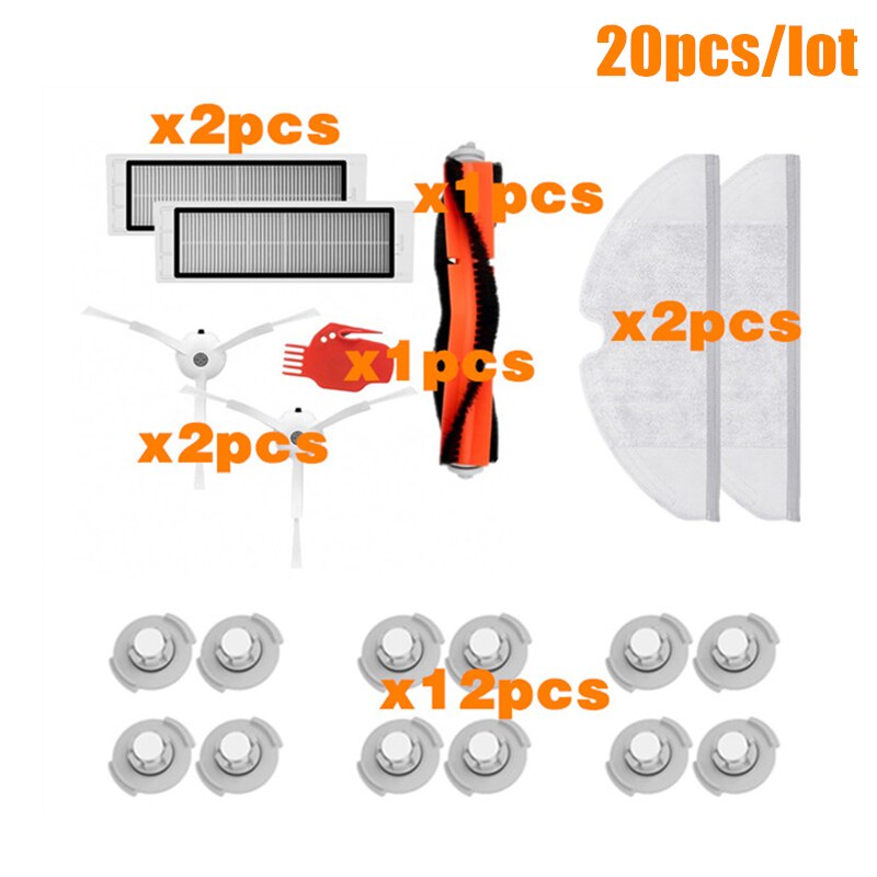 Rolo de escova lateral, filtro hepa, adequado para robô xiaomi 1s roborock s50 s51 s55 s5 s6 xiaowa, kits de peças de reposição para limpeza: Lavanda