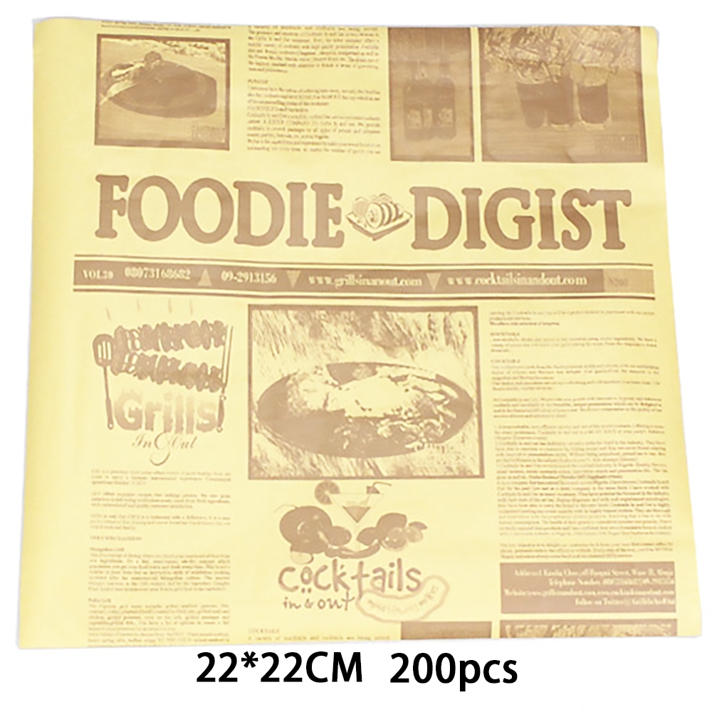 Papel absorbente de aceite antiadherente para alimentos, envolturas de grado alimenticio para pan, hamburguesa, patatas fritas, herramienta de cocina para hornear, 200 piezas: C