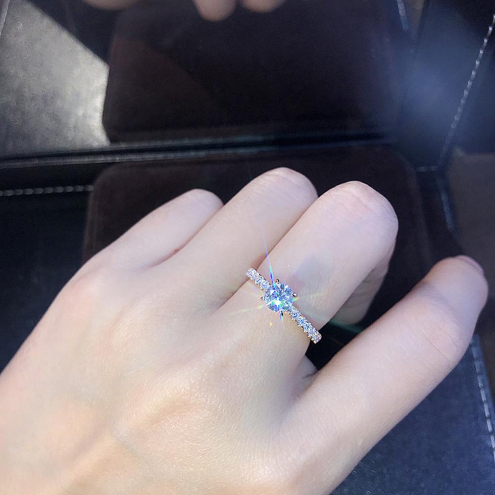 Fdlk Trendy Crystal Engagement Ringen Voor Vrouwen Wit Elegante Ringen Vrouwelijke Bruiloft Bruids Sieraden
