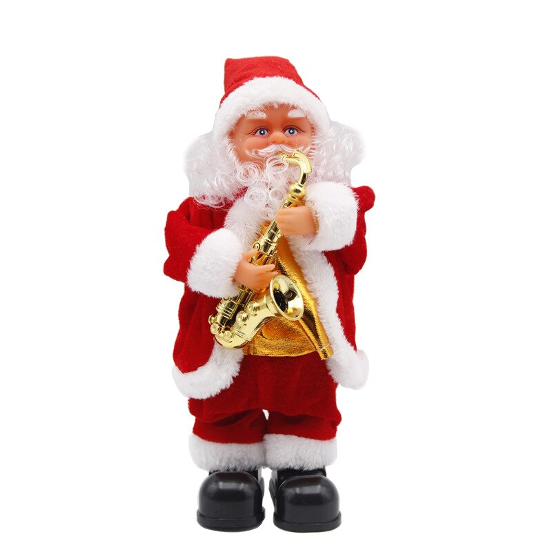 noël électrique Vintage animé Saxophone danse musique père noël poupée décorations de noël pour la maison enfants: 1