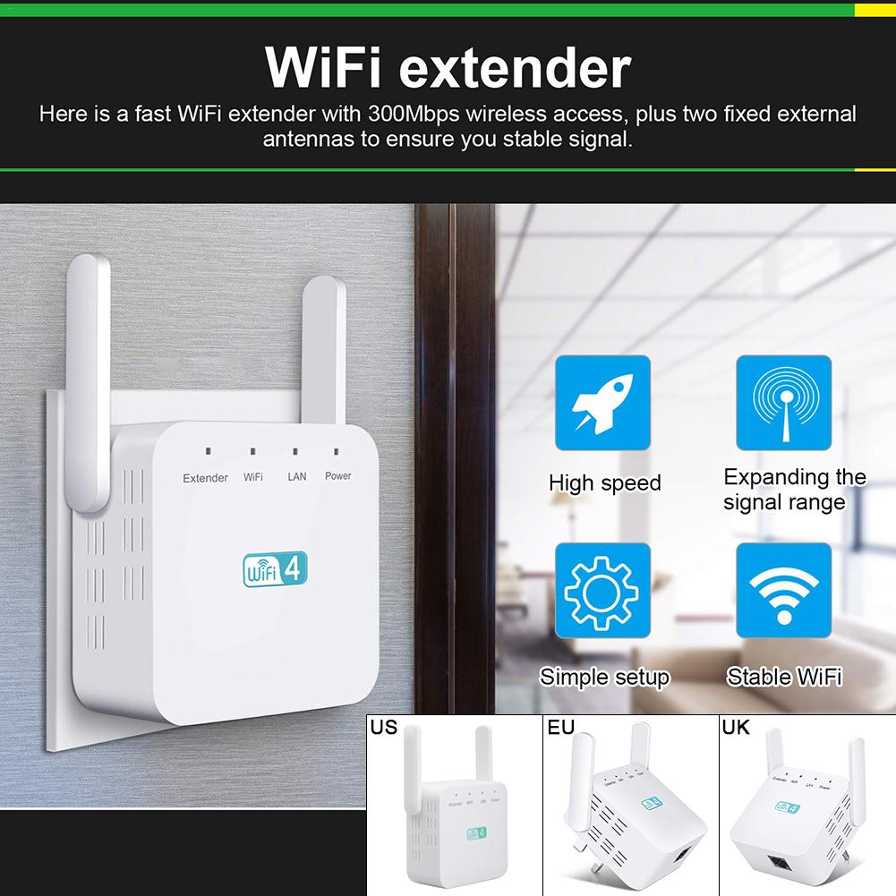 Wireless WIFI Repeater 300Mbps Internet Signal Booster Wall Mounted Amplifier Ultra Compact WIFI Extender For Most Routers