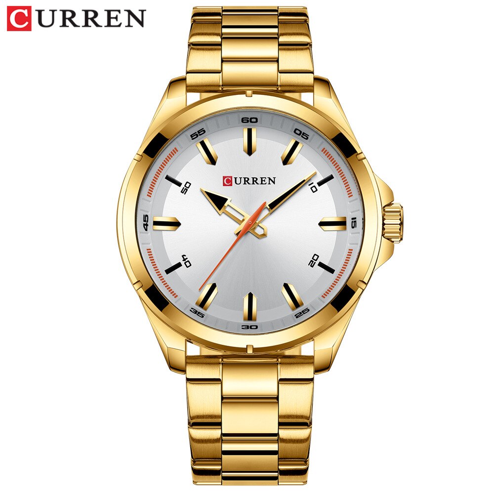 Gouden Horloges Voor Mannen Eenvoudige Business Horloges Met Roestvrij Stalen Band Horloges Man Klok Luxe: gold watch