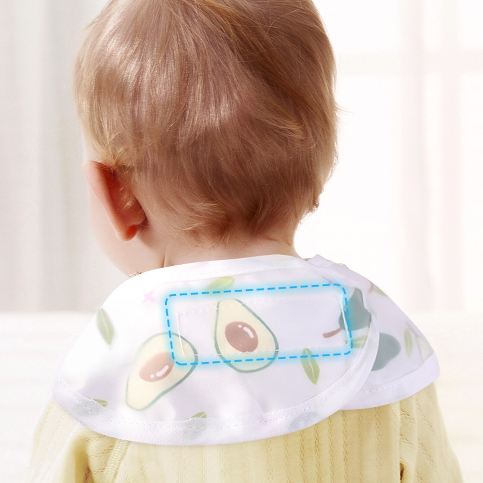 Tablier à manches longues pour enfants, dessin d&#39;alimentation, décolleté réglable, imperméable, doux, attrape-nourriture, bavoirs