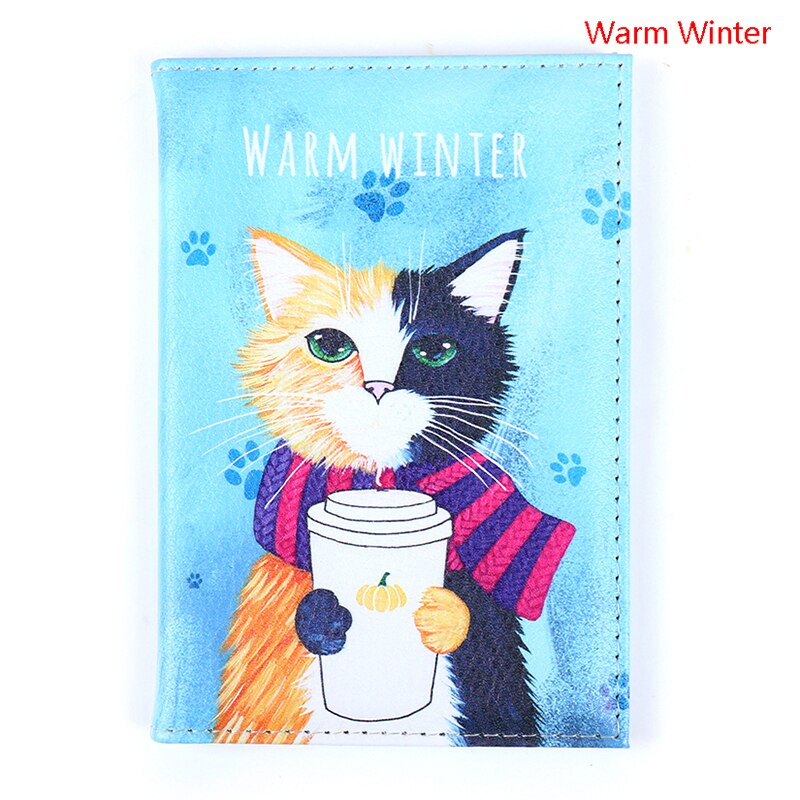 Okładka na paszport dla kota portfel podróżny Pu skórzany pokrowiec Organizer robić dokumentów ochraniacz: 1