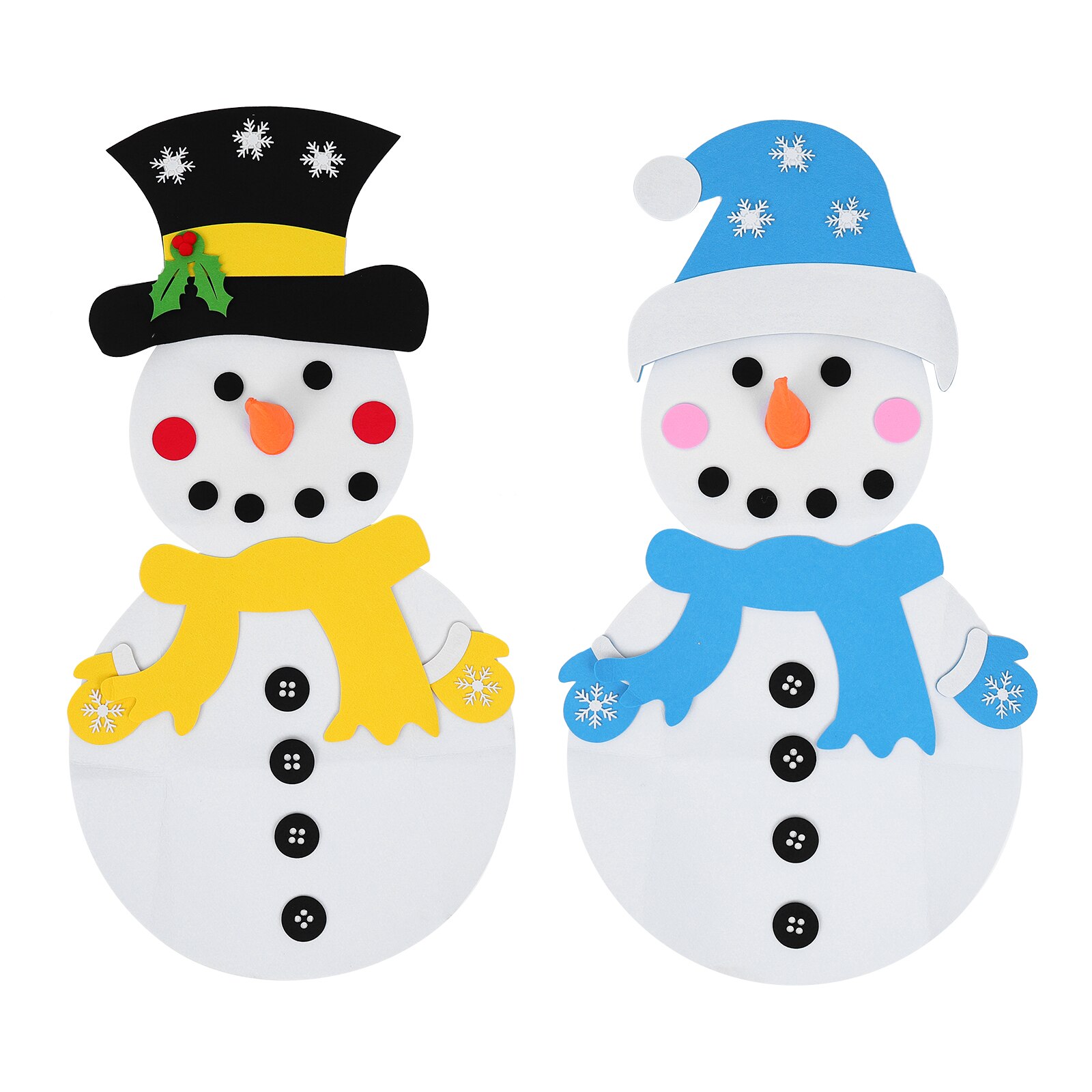 2 Sets DIY Felt Christmas Snowman Toys Christmas Hanging Decorations: Default Title