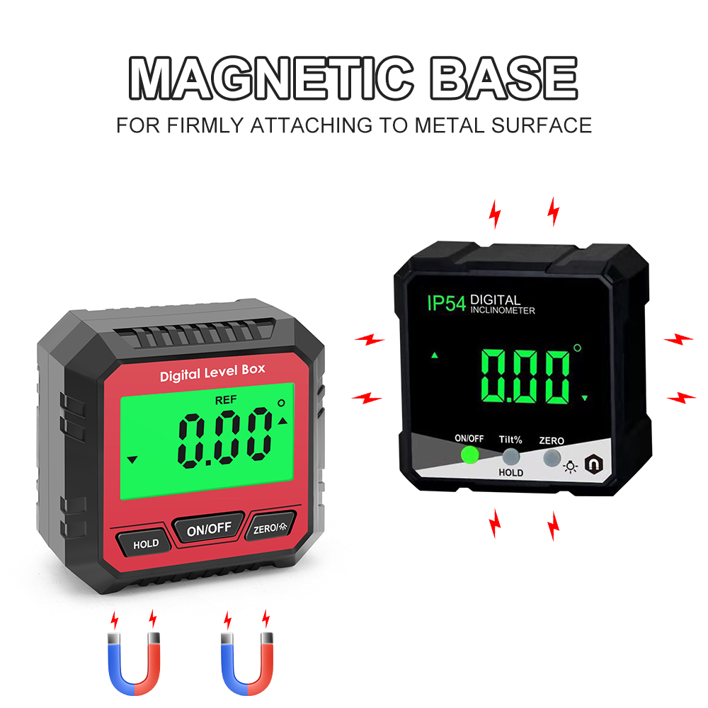 Mini Digital Level Angle Finder Gauge 360° Measure Digital Inclinometer with Magnetic Base Electronic Universal Bevel Protractor