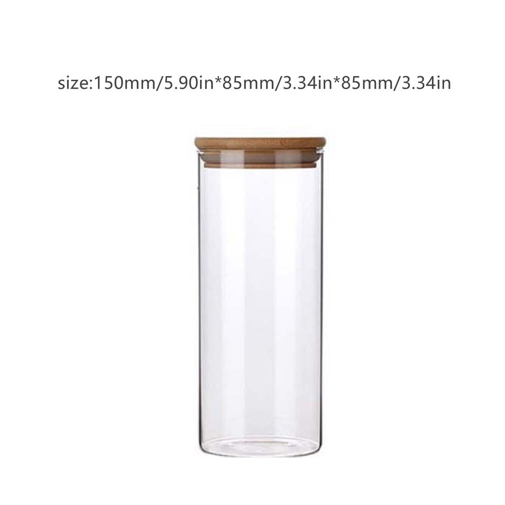 Glass Airtight Jars,Glass Food Storage Jars Containers with Bamboo Lid,Tea Cans Dried Fruit Snacks Storage Bottles: 1