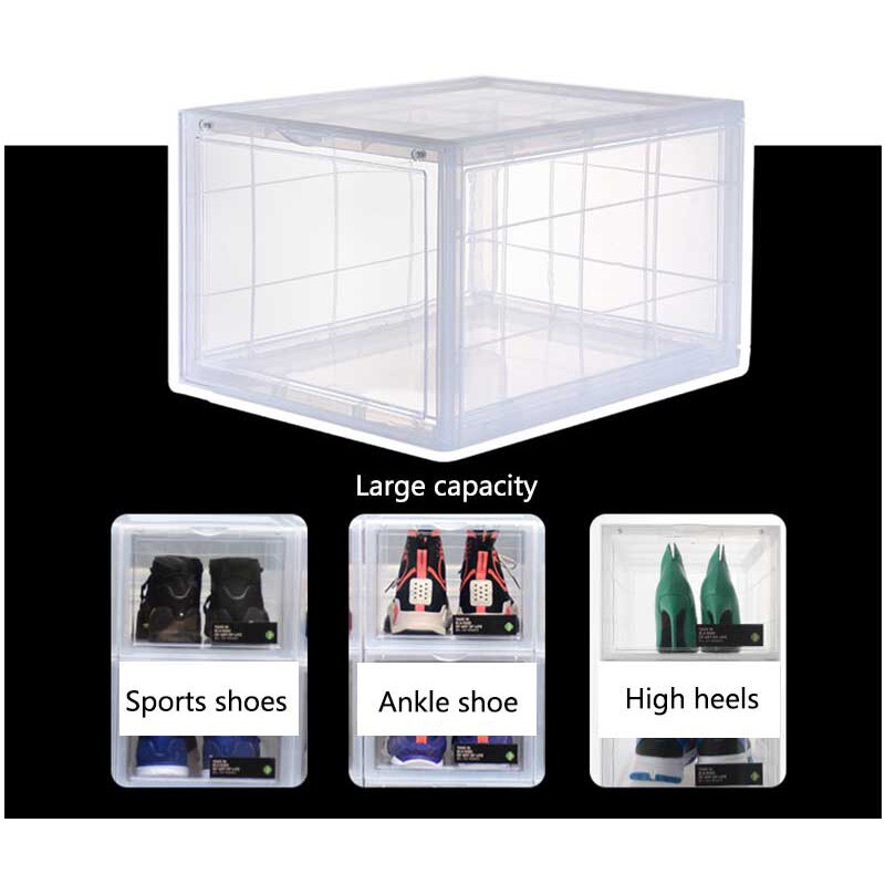 Baffect 1 pak transparante schoenendoos plastic schoenendoos organizer voor schoenenblikhouder  eu46 sportschoenen stapelbaar schoenenrek