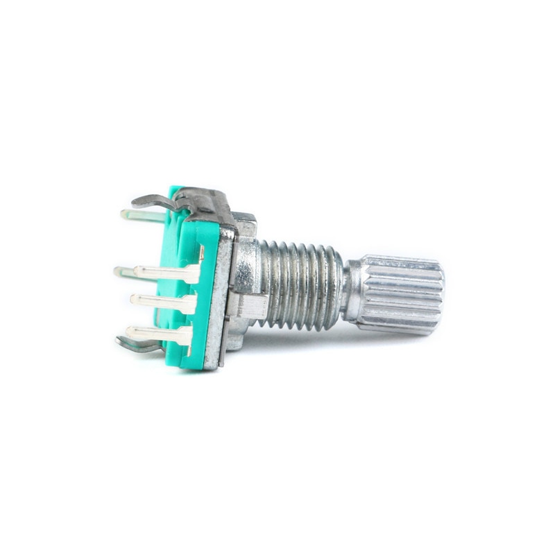 2pcs/lot EC11 Metal Rotary Encoder Push Button 5Pin Handle Long 15MM With A Built In Push Button Switch