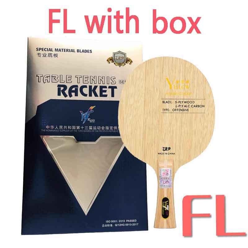Friendship 729 Black Blue Yellow ALC Carbon Table Tennis Blade Offensive Ping Pong Racket Bat: Yellow FL with box