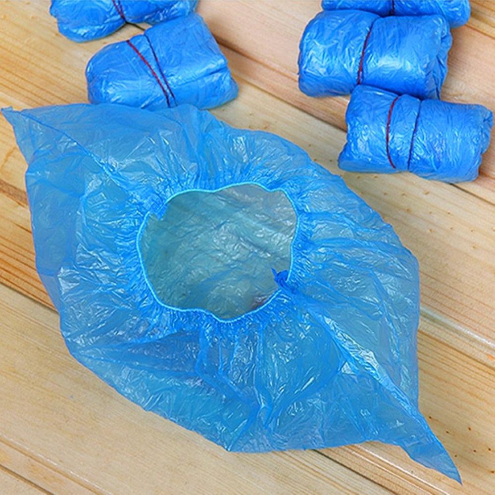 Cubierta desechable para zapatos, cubierta de plástico para calzado, impermeable, para días lluviosos en exteriores, previene el mojado, 100 Uds.