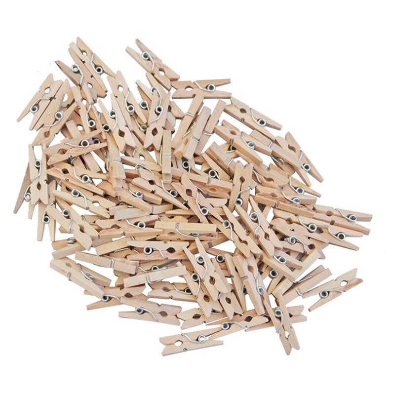 10 Stuks 7.3*1Cm Mini Wasknijpers Natuurlijke Houten Wasknijpers Multifunctionele Wasknijpers Fotopapier Peg Pin Craft clips