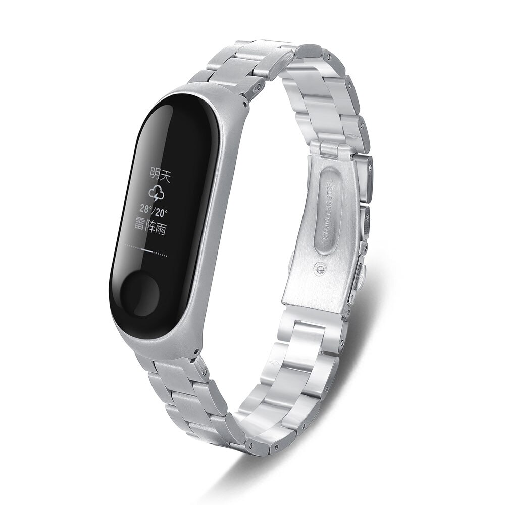Correa de Metal para xiaomi band 3 y 4, correa de acero inoxidable para pulsera inteligente xiaomi 3 y 4: SZ-Silver / mi band 3 4 strap