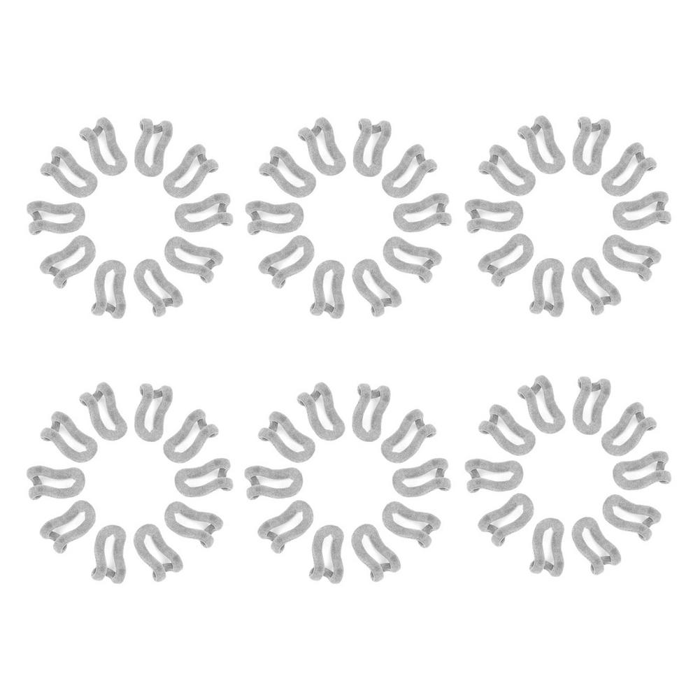 10PCS/Lot Cloth Hanger Hook Mini Flocking Clothes Hanger Easy Hook Closet Organizer Holder Save Space Non Slip Flocking Hanger: 60pcs gray