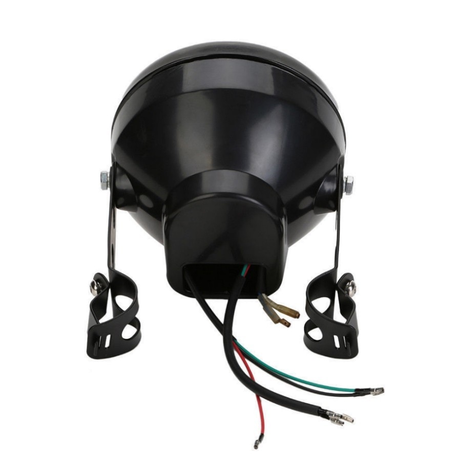 7" Motorcycle Headlight Lamp Amber LED Turn Signal Indicator With Bracket For Harley Chopper Cafe Racer Bobber