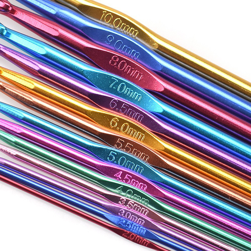 2-10Mm Aluminium Haak Breinaalden Naalden Voor Hand Ambachten Zak Trui Metalen Haak Weave Haak Naalden accessoires
