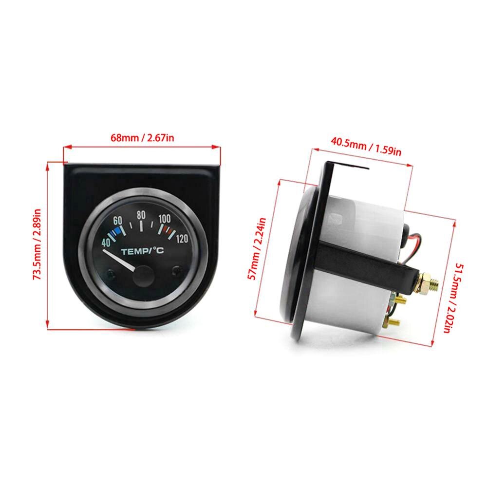 2 "52 Mm Digitale Auto Water Temp Temperatuurmeter 40-120 ℃ Led Universal Meet De Water Temperatuur van Auto Gereedschap